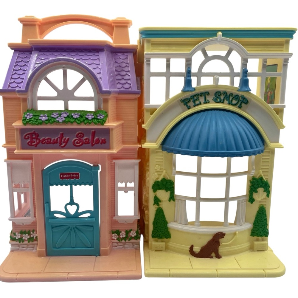 Vintage Fisher-Price Sweet Streets Beauty Salon and Pet Shop Playset